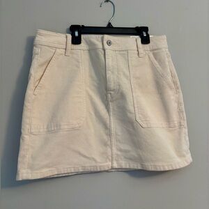 American Eagle Outfitters, Ivory-White, Corduroy Skirt,  Size 10 30W